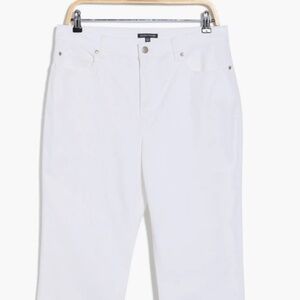 Eileen Fisher Organic Cotton Denim Slim Jean Jeans White Sz Large Soft Stretch